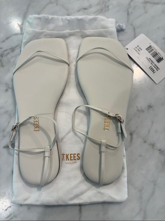 TKEES Shoes - TKEES Ivory Strappy Square-Toe Ankle Sandals